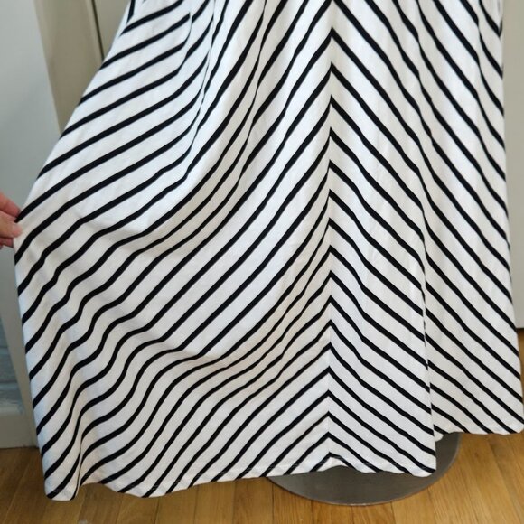 LC Lauren Conrad Sleeveless Racetrack Tank Black White Stripe Maxi Dress Medium - Picture 4 of 8